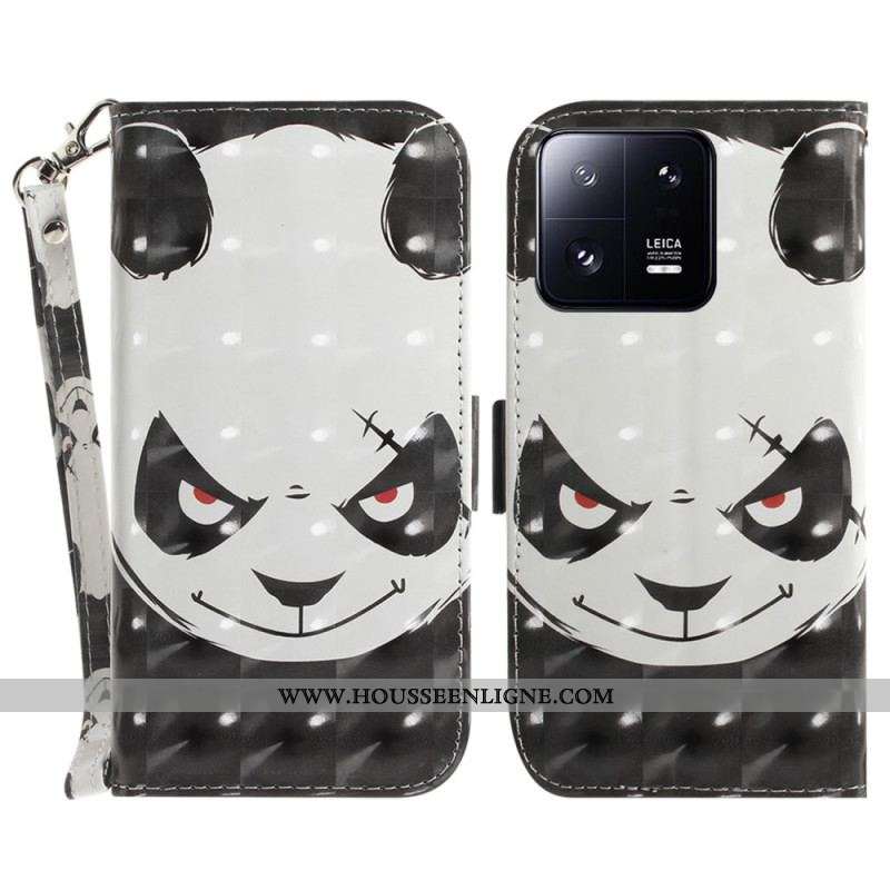 Housse Xiaomi 13 Pro Angry Panda à Lanière