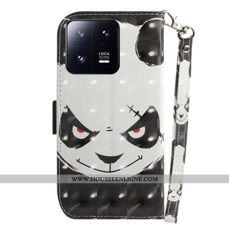 Housse Xiaomi 13 Pro Angry Panda à Lanière