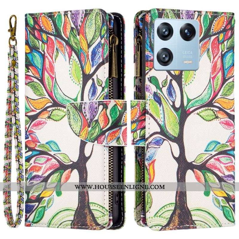 Housse Xiaomi 13 Pro Poche Zippée Arbre