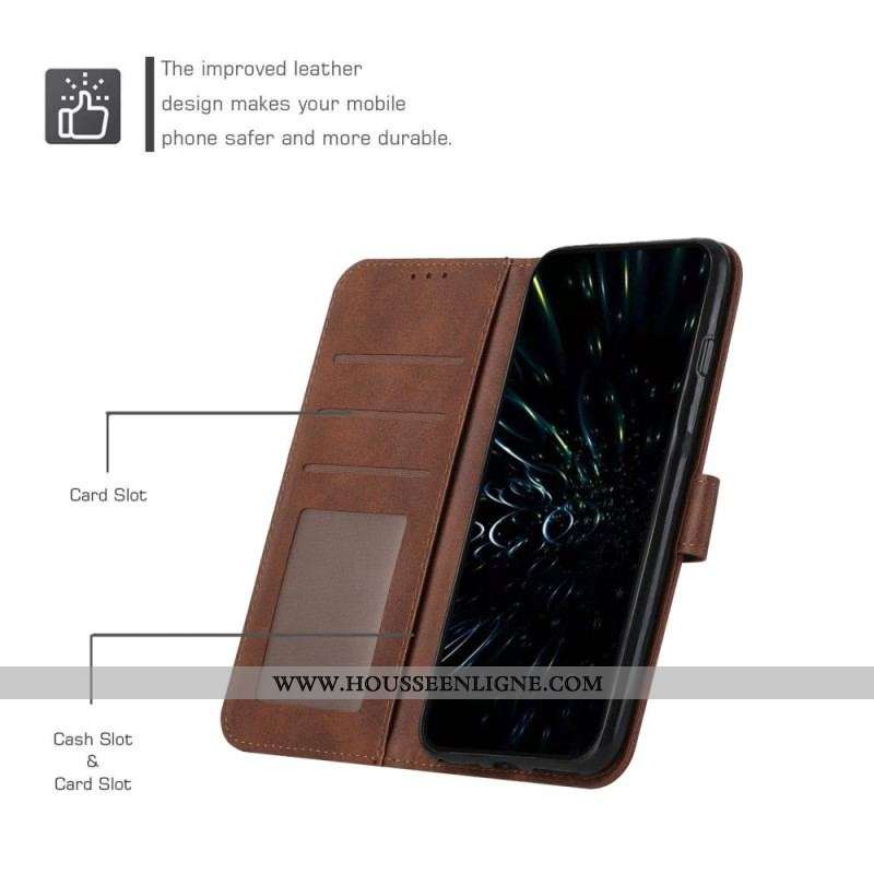 Housse Xiaomi 13 Style Cuir Géométrique à Lanière