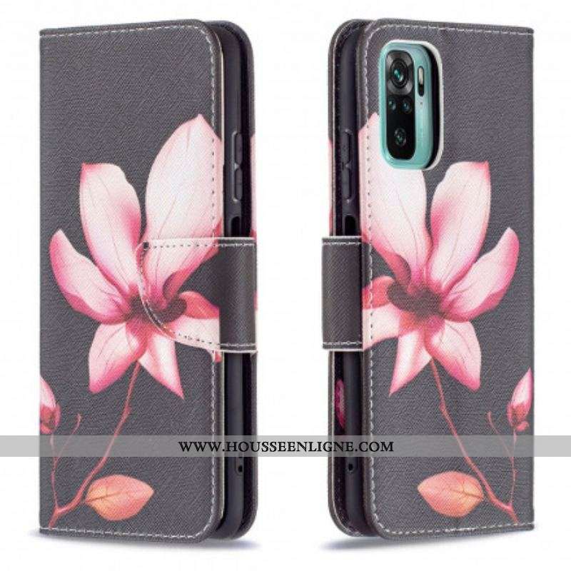 Housse Xiaomi Redmi Note 10/10S/Poco M5s Fleur Rose