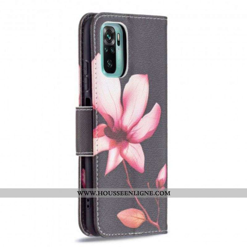 Housse Xiaomi Redmi Note 10/10S/Poco M5s Fleur Rose