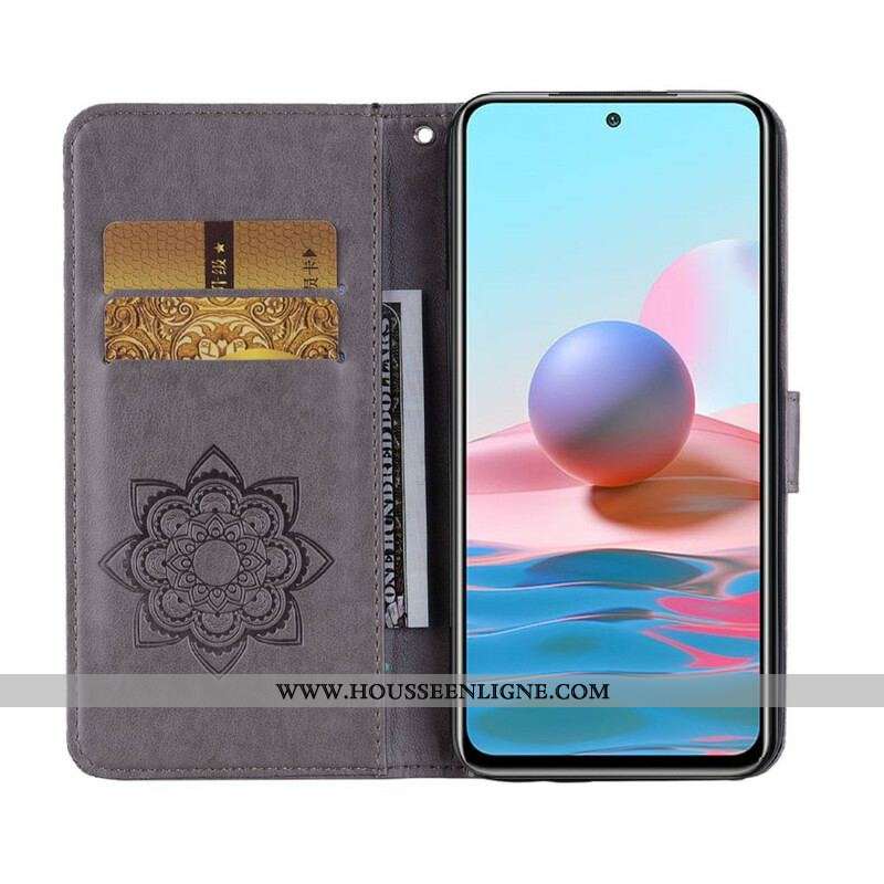 Housse Xiaomi Redmi Note 10/10S/Poco M5s Hibou Mandala et Breloque