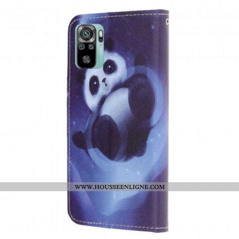 Housse Xiaomi Redmi Note 10/10S/ Poco M5s Panda Space à Lanière