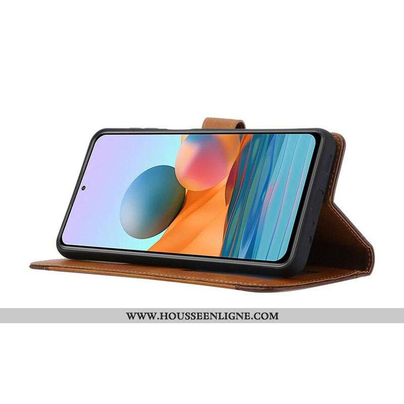 Housse Xiaomi Redmi Note 10/10S/Poco M5s Porte-Carte Frontal et Sangle