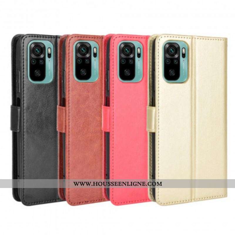 Housse Xiaomi Redmi Note 10/10S/Poco M5s Simili Cuir Flashy