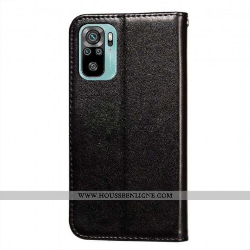 Housse Xiaomi Redmi Note 10/10S/Poco M5s Style Cuir Monochrome