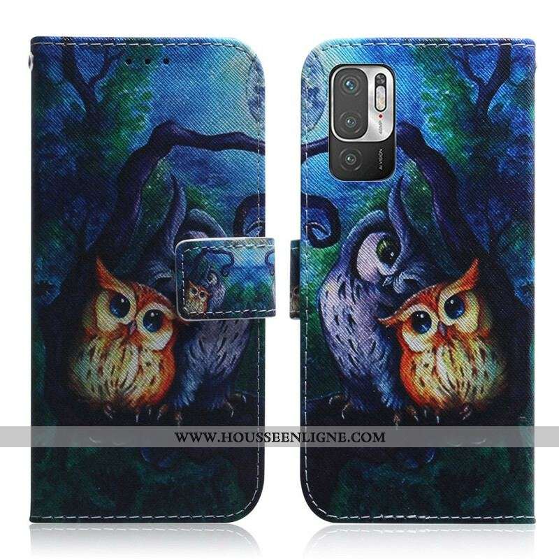 Housse Xiaomi Redmi Note 10 5G / Poco M3 Pro 5G Peinture de Hiboux