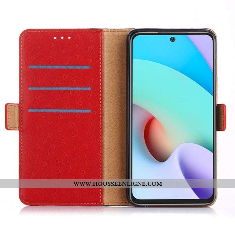 Housse Xiaomi Redmi Note 10 Pro Bicolore Texture Peau d'Autruche