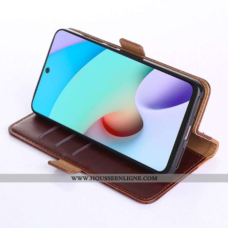 Housse Xiaomi Redmi Note 10 Pro Bicolore Texture Peau d'Autruche