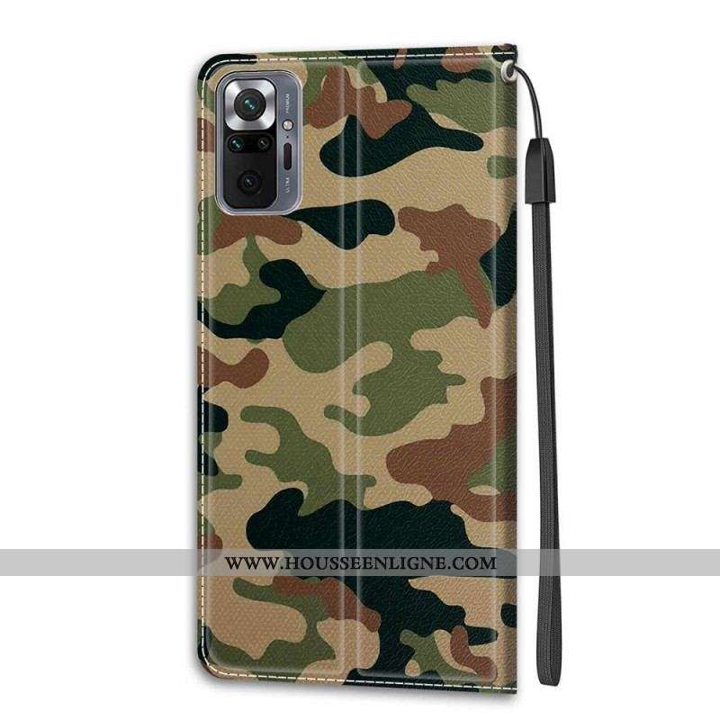 Housse Xiaomi Redmi Note 10 Pro Camouflage Militaire à lanière