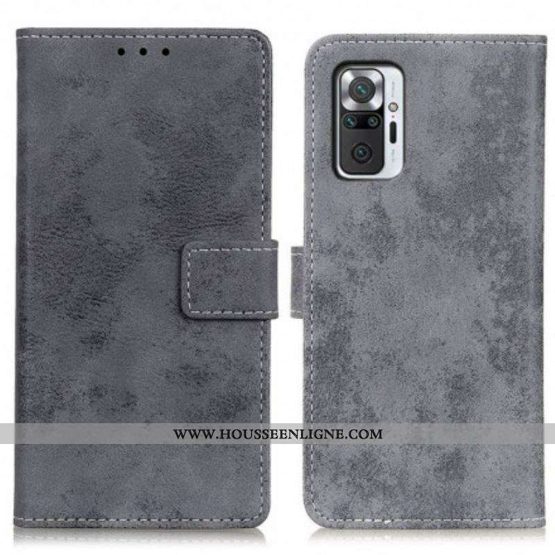 Housse Xiaomi Redmi Note 10 Pro Effet Cuir Vintage