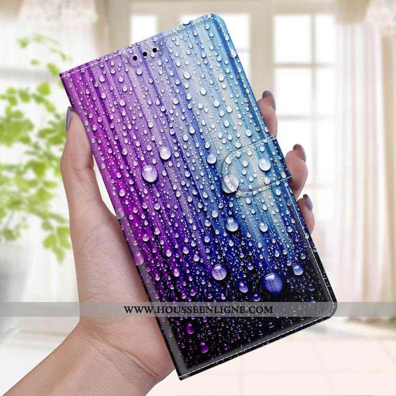 Housse Xiaomi Redmi Note 10 Pro Gouttes d'Eau avec Lanière