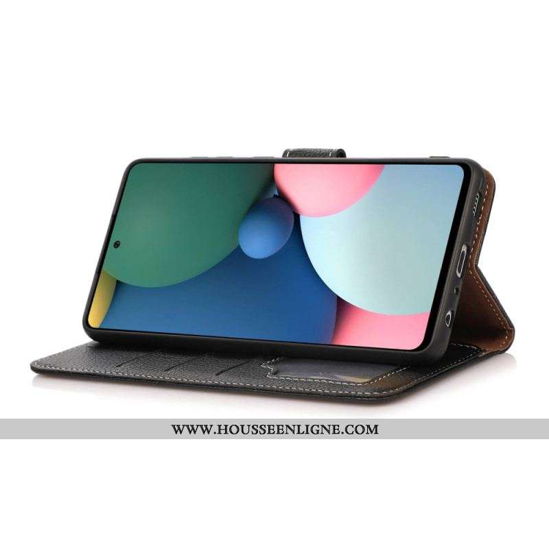 Housse Xiaomi Redmi Note 10 Pro Litchi Coutures Apparentes