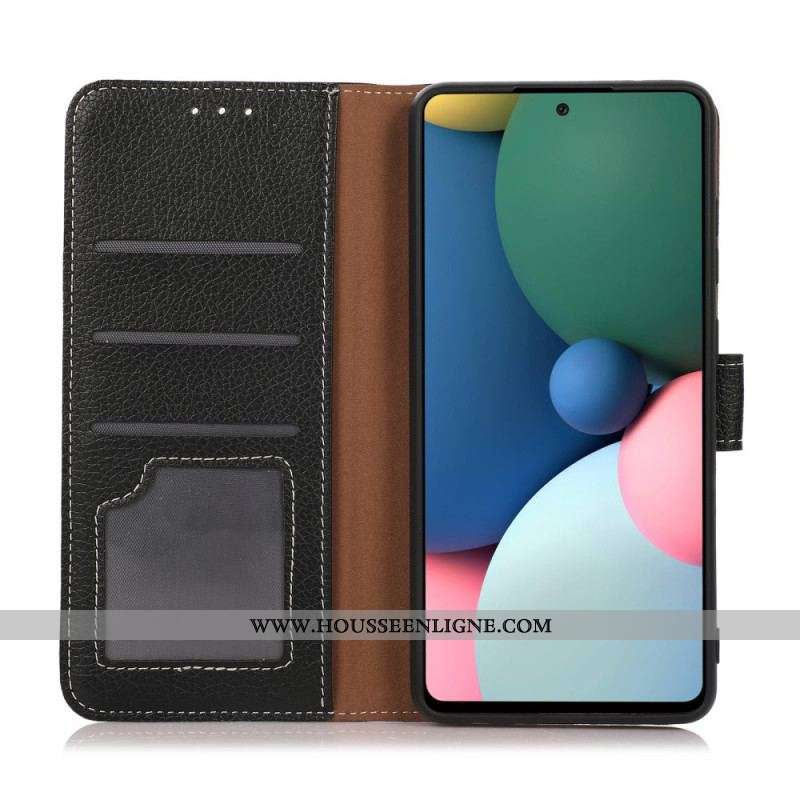 Housse Xiaomi Redmi Note 10 Pro Litchi Coutures Apparentes