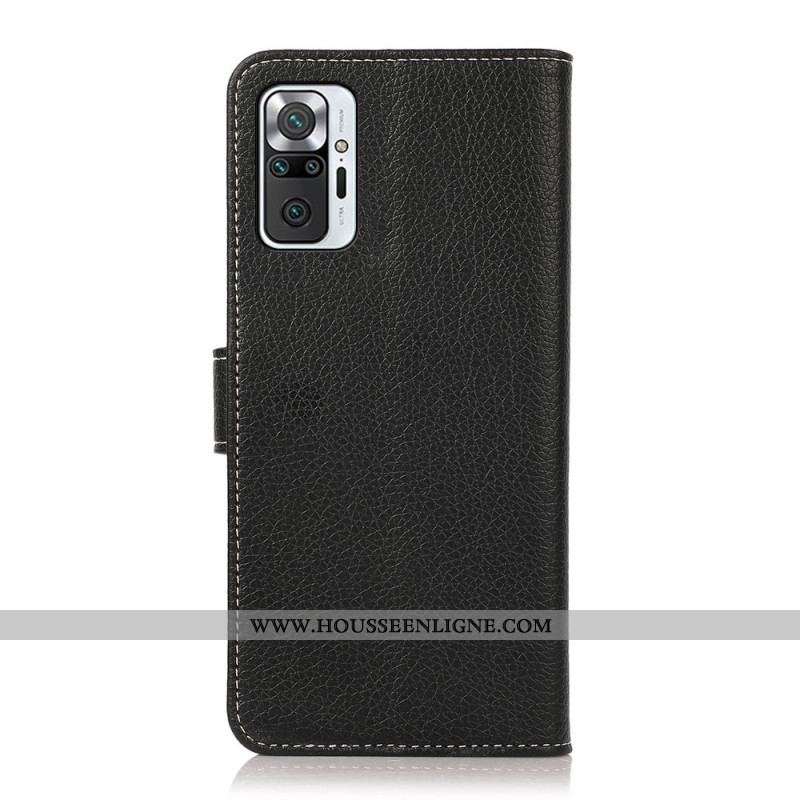 Housse Xiaomi Redmi Note 10 Pro Litchi Coutures Apparentes