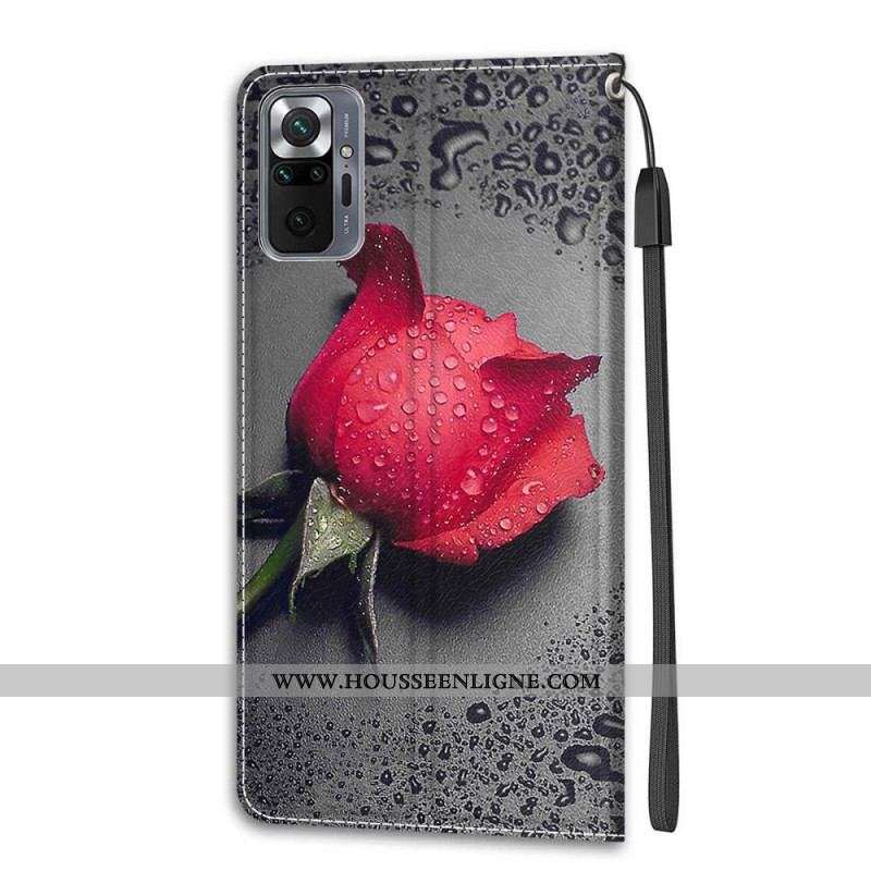 Housse Xiaomi Redmi Note 10 Pro Roses avec Lanière