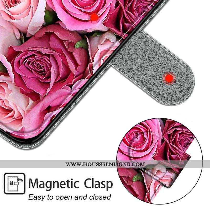 Housse Xiaomi Redmi Note 10 Pro Roses à Lanière