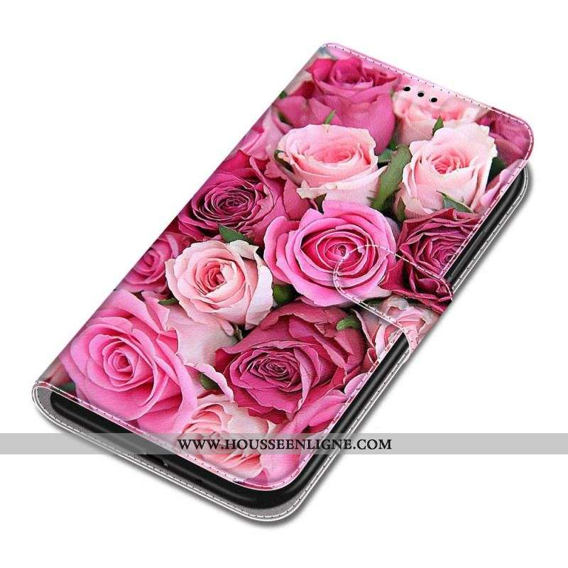 Housse Xiaomi Redmi Note 10 Pro Roses à Lanière