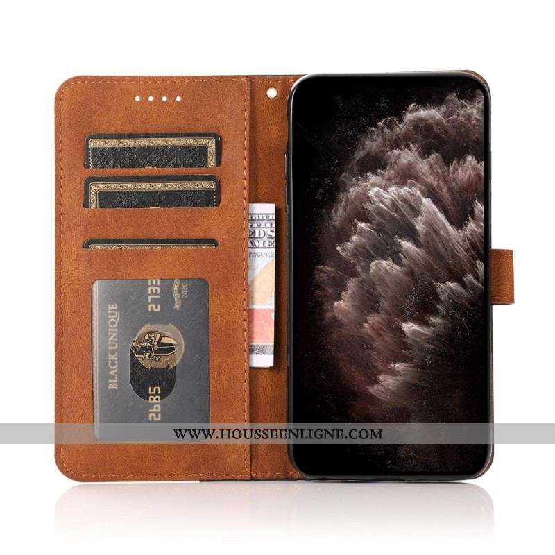 Housse Xiaomi Redmi Note 10 Pro Simili Cuir Bicolore Triangle