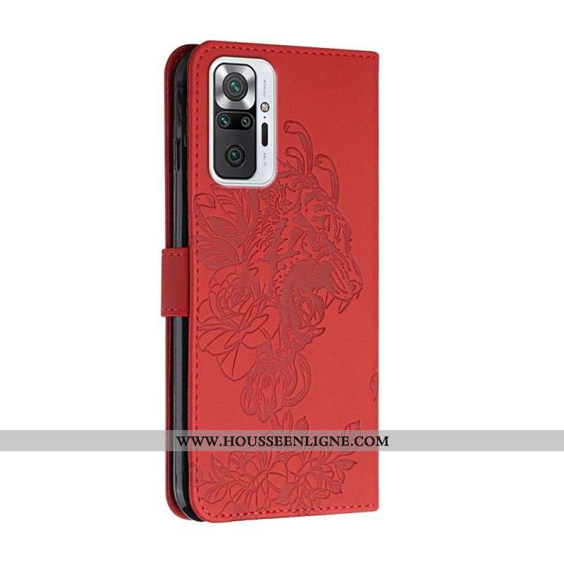 Housse Xiaomi Redmi Note 10 Pro Tigre Baroque à Lanière