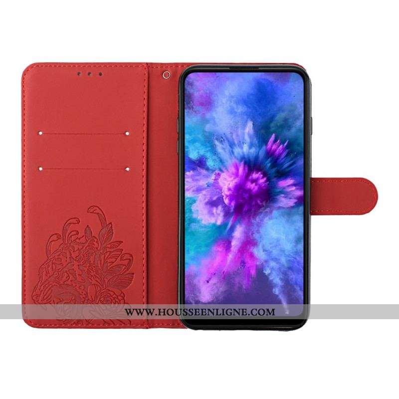 Housse Xiaomi Redmi Note 10 Pro Tigre Baroque à Lanière