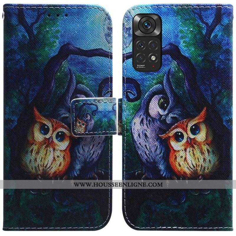 Housse Xiaomi Redmi Note 11 / 11s Peinture de Hiboux