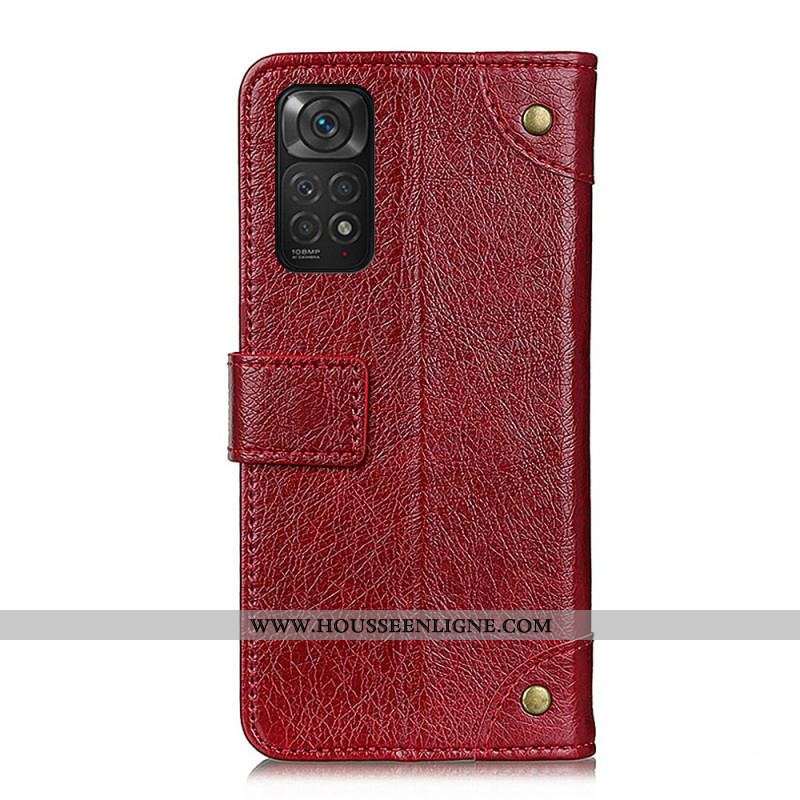 Housse Xiaomi Redmi Note 11 / 11s Style Cuir Nappa Rivets Vintage