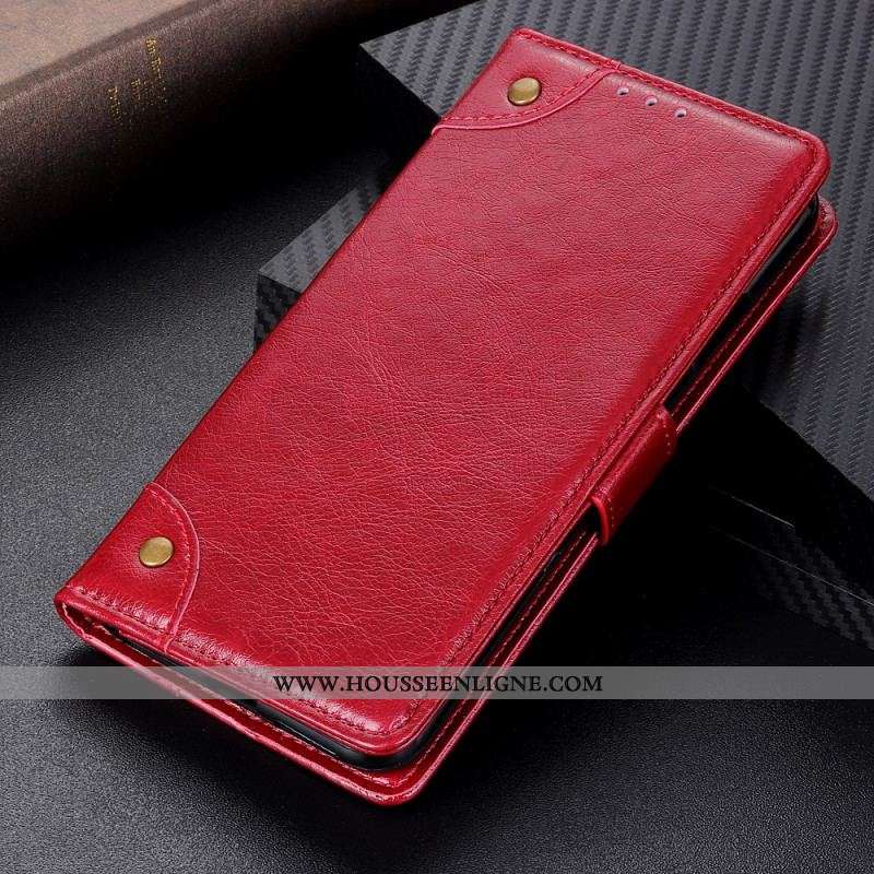 Housse Xiaomi Redmi Note 11 / 11s Style Cuir Nappa Rivets Vintage