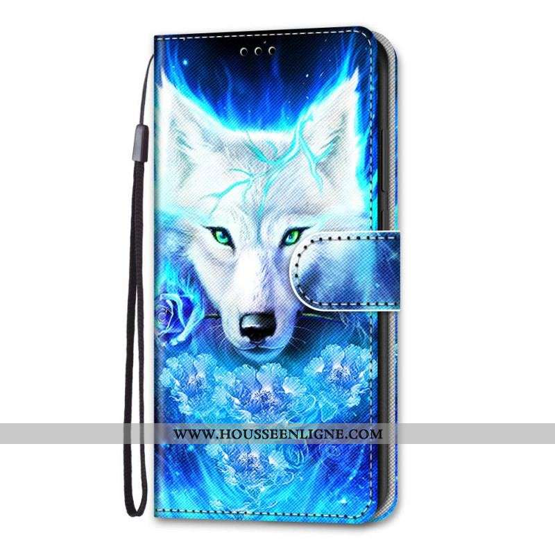 Housse Xiaomi Redmi Note 11 Pro Plus 5G Loup à Lanière