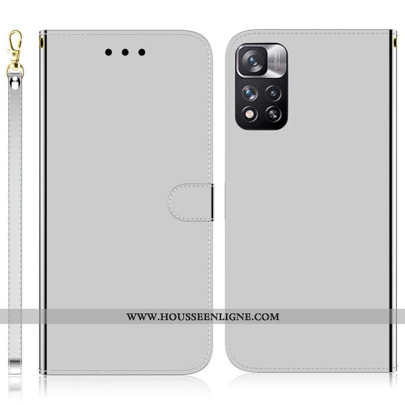 Housse Xiaomi Redmi Note 11 Pro Plus 5G Simili Cuir Couverture Miroir