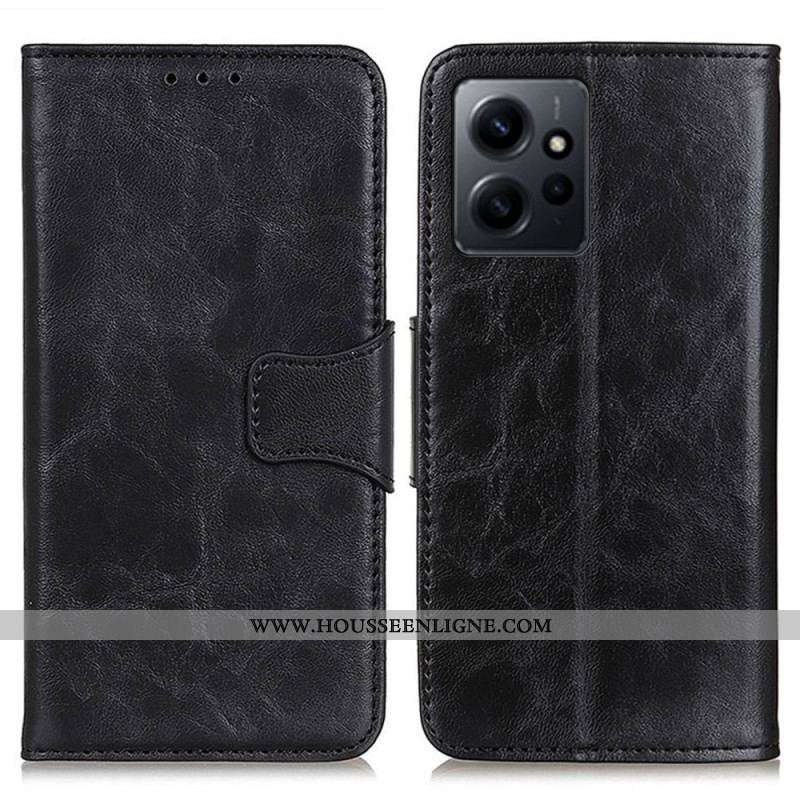 Housse Xiaomi Redmi Note 12 4G Cuir Fendu Fermoir Réversible