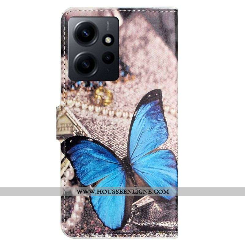 Housse Xiaomi Redmi Note 12 4G Papillon Bleu