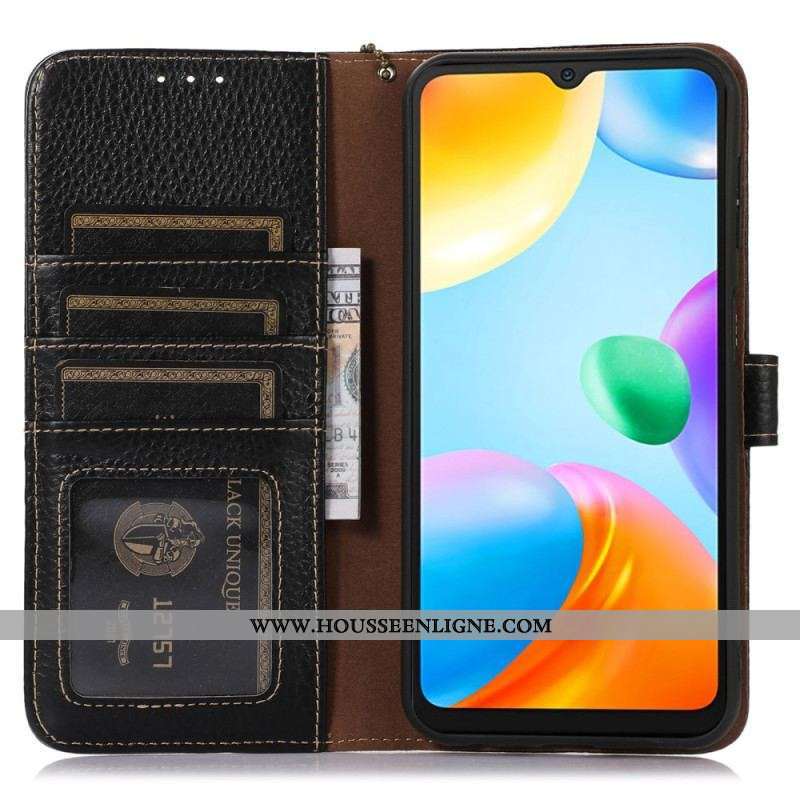 Housse Xiaomi Redmi Note 12 4G Véritable Cuir RFID