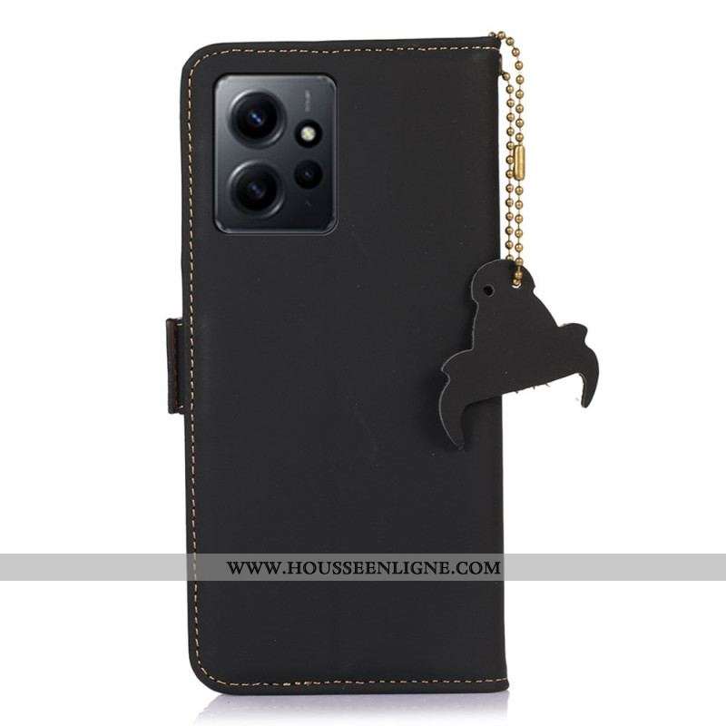 Housse Xiaomi Redmi Note 12 4G Véritable Cuir RFID