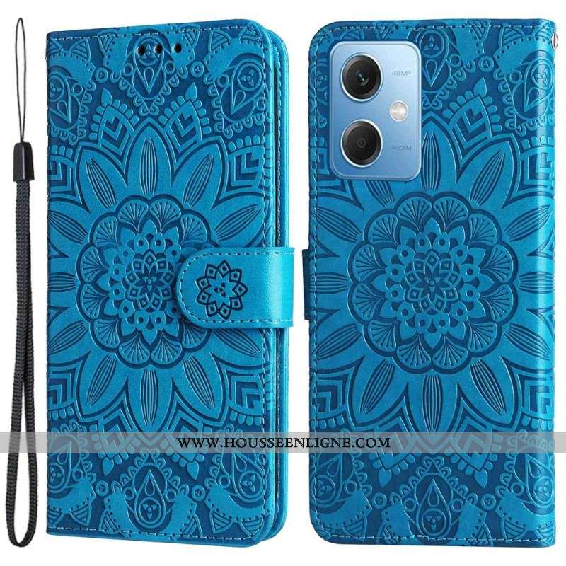 Housse Xiaomi Redmi Note 12/Poco X5 5G Déco Mandala à Lanière