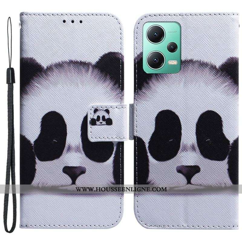 Housse Xiaomi Redmi Note 12/Poco X5 5G Panda à Lanière