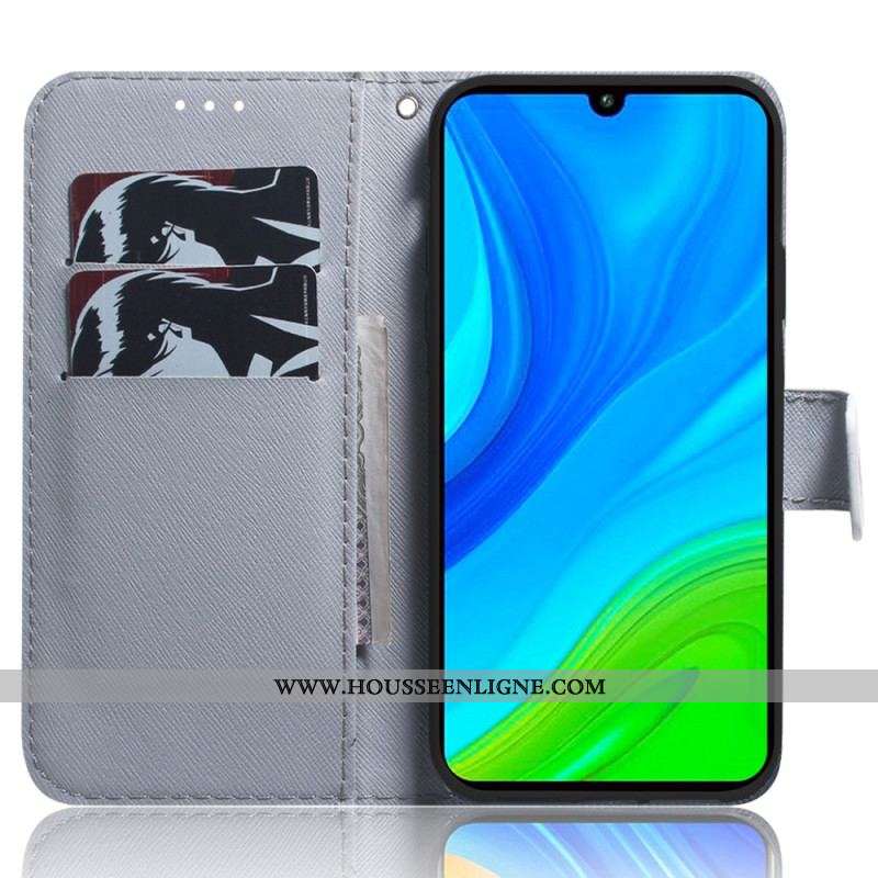 Housse Xiaomi Redmi Note 12/Poco X5 5G Peinture Hiboux à Lanière