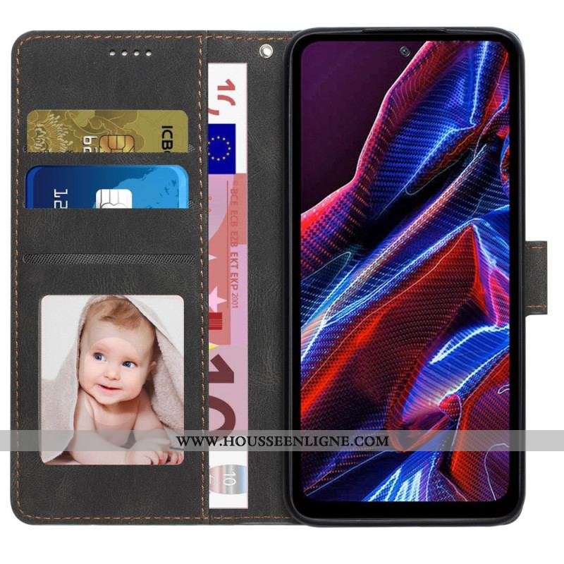 Housse Xiaomi Redmi Note 12/Poco X5 5G Rétro à Lanière