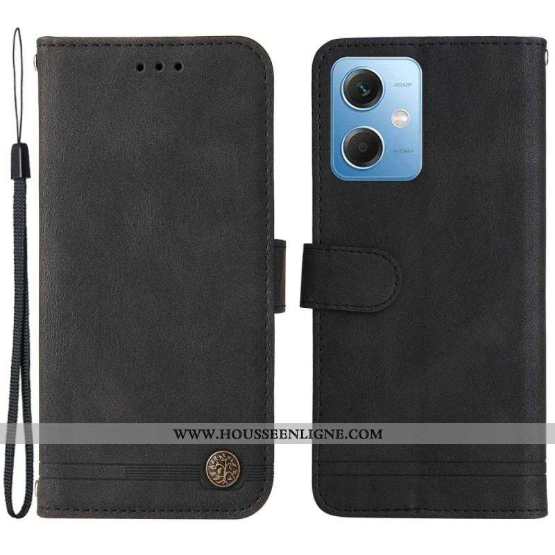 Housse Xiaomi Redmi Note 12/Poco X5 5G Style Cuir avec Rivet Décoratif