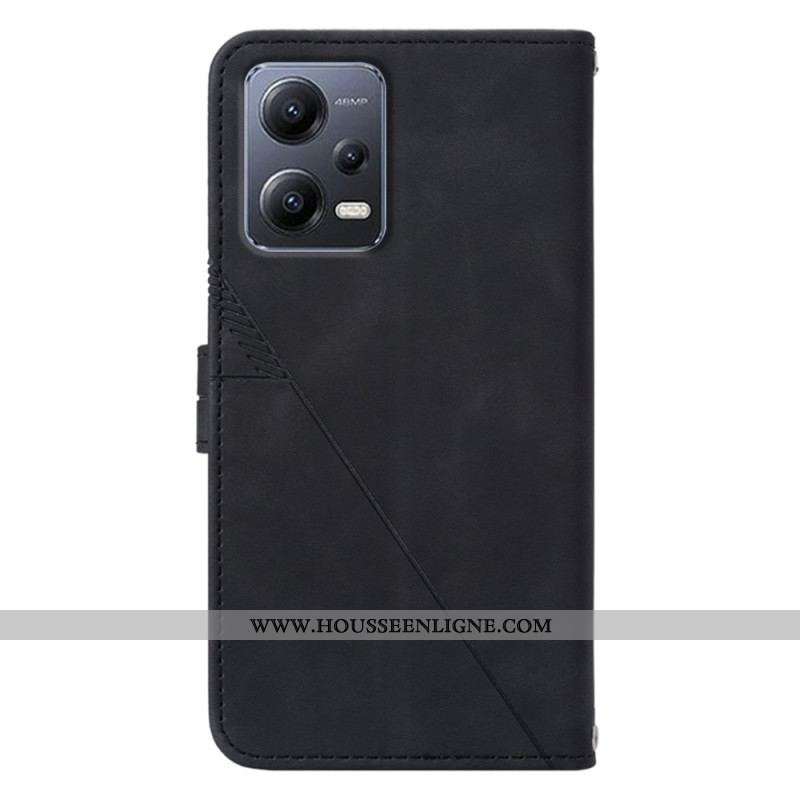 Housse Xiaomi Redmi Note 12/Poco X5 5G Triangles à Lanière