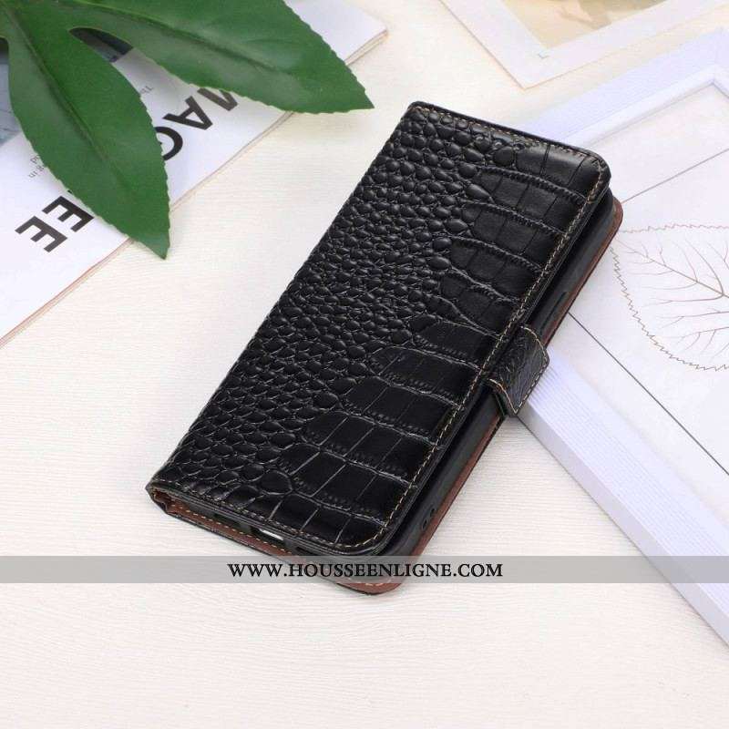 Housse Xiaomi Redmi Note 12 Pro Plus Style Crocodile RFID