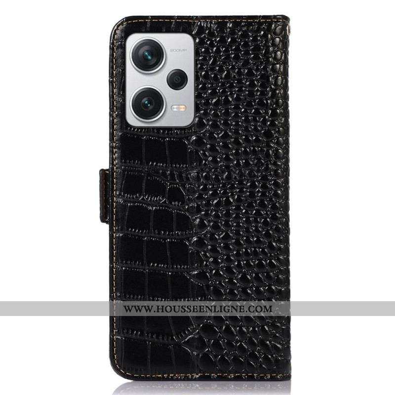 Housse Xiaomi Redmi Note 12 Pro Plus Style Crocodile RFID