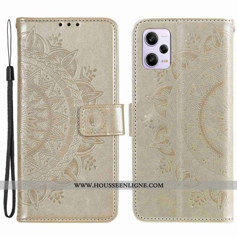 Housse Xiaomi Redmi Note 12 Pro/Poco X5 Pro 5G Mandala Soleil avec Lanière