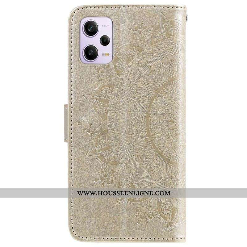 Housse Xiaomi Redmi Note 12 Pro/Poco X5 Pro 5G Mandala Soleil avec Lanière