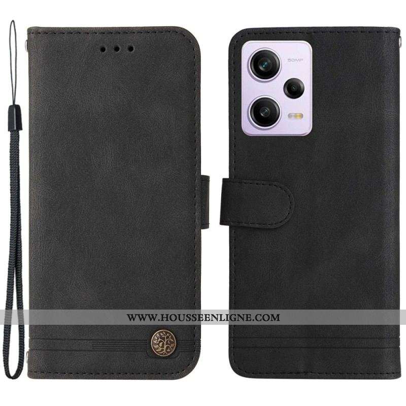 Housse Xiaomi Redmi Note 12 Pro/Poco X5 Pro 5G Style Cuir avec Rivet Décoratif