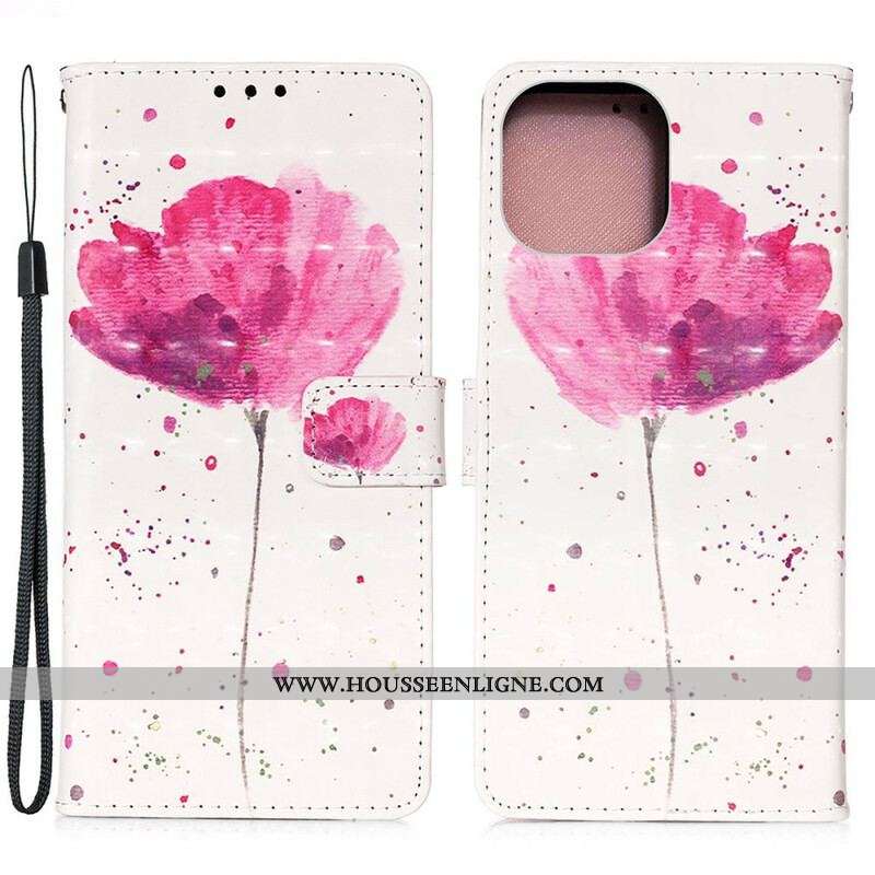 Housse iPhone 13 Mini Coquelicot Aquarelle