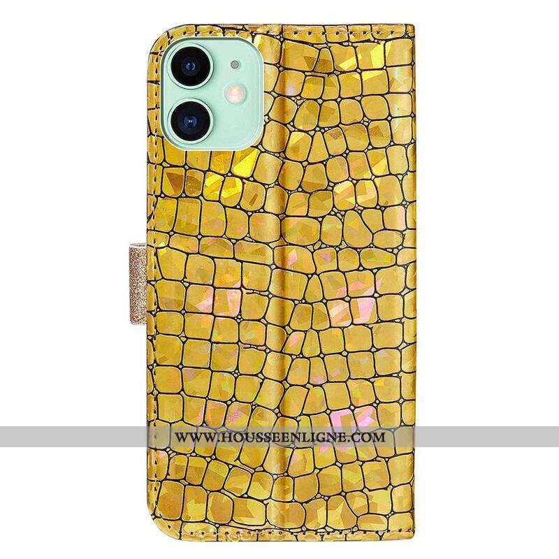 Housse iPhone 13 Mini Croco Diamants