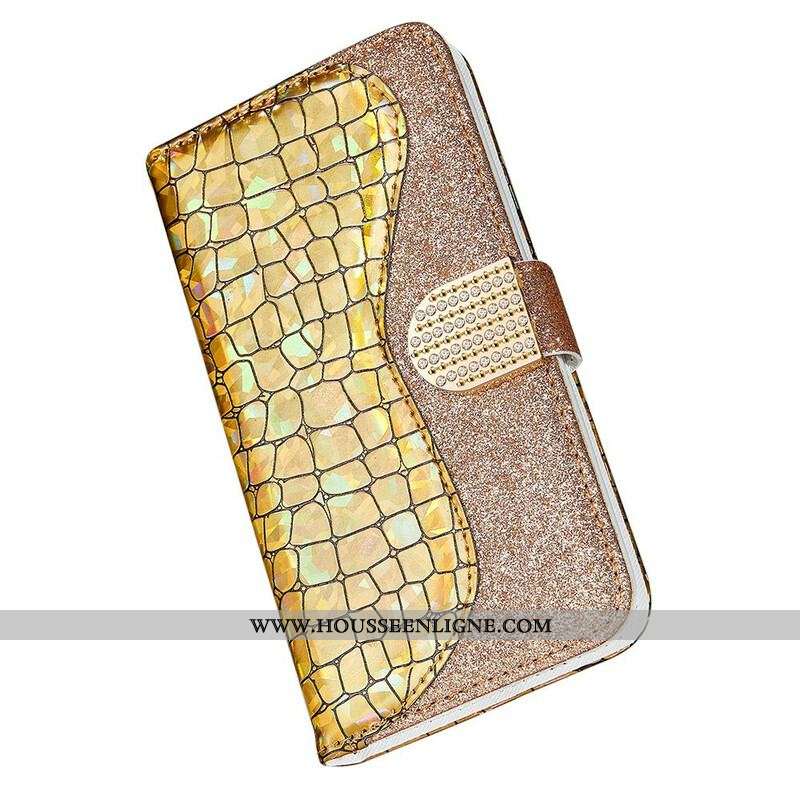 Housse iPhone 13 Mini Croco Diamants