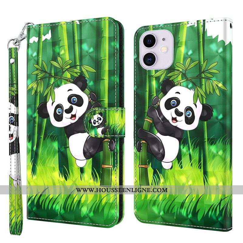 Housse iPhone 13 Mini Panda et Bambou